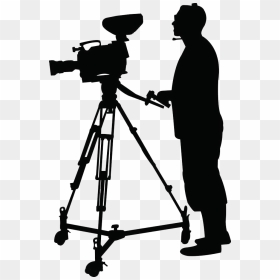 Camera Operator Clip Art - Cameraman Silhouette, HD Png Download - camera silhouette png