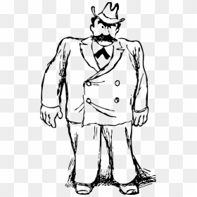 Big Man Clipart Black And White, HD Png Download - fat guy png