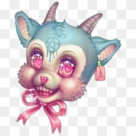 Cute Satanic Goat Drawing, HD Png Download - pastel goth png
