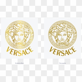 Versace Logo With Gold Gradient - Gold Versace Logo Png, Transparent Png - versace logo png