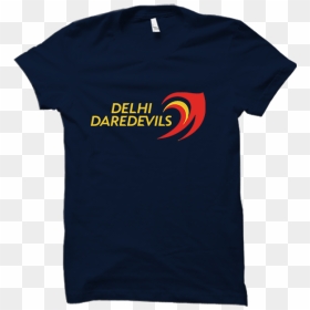 Ipl 02 N- Delhi Daredevils Half Sleeve Navy Blue - Volcom T Shirt Design, HD Png Download - delhi daredevils logo png