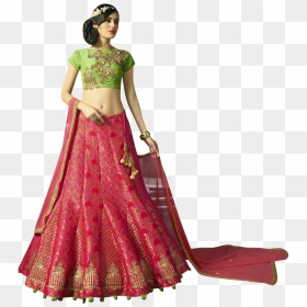 Pink And Green Party Lehenga , Png Download - Indian Model Lehenga Png, Transparent Png - lehenga png