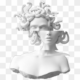 #vaporwave #medusa #estatua #statue #glich - Medusa Statue Head Png, Transparent Png - medusa png