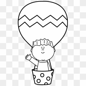 Clip Freeuse Library Boy In A Air Balloon Clip Art - Air Balloon Clipart White And Black, HD Png Download - remax balloon png