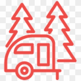 Red Camper And Tree Icon - Abdulkerim Bengi Anadolu Lisesi, HD Png Download - tree icon png