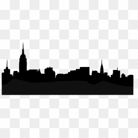 Manhattan Skyline Stencil Silhouette - Manhattan Skyline Silhouette, HD Png Download - nashville skyline silhouette png