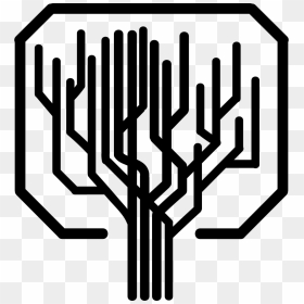 Tree Shape Of Straight Lines Like A Computer Printed, HD Png Download - tree icon png