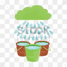 Saving Of Rain Water Vector Image Clipart Rain Bucket - Save Rain Water, HD Png Download - save water png