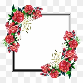 Square Flower Frame Png Pic - Wedding Floral Frame Png, Transparent Png - flower photo frame design png