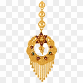 22k Yellow Gold Maang Tika - Gold Maang Tikka Design, HD Png Download - indian gold jewellery necklace sets png