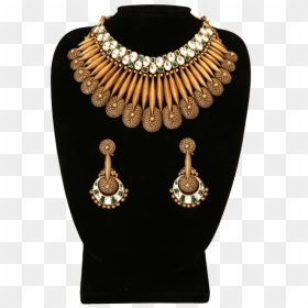 Necklace Set With Gold And Jadau - Necklace, HD Png Download - indian gold jewellery necklace sets png