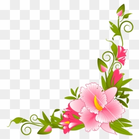 Flower Borders And Frames Clipart - Flower Border Line Design, HD Png Download - png flowers background images