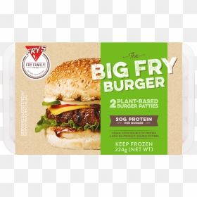 Fry's Plant Based Burgers, HD Png Download - veg burger png