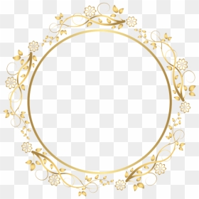 Frame Golden Flower Png, Transparent Png - gold wedding border png