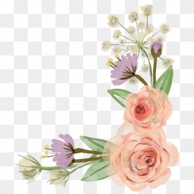 Flower Rose Clip Art - Transparent Free Flower Border Clip Art, HD Png Download - rose flower design border png