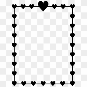 Simple Border Designs Clip Art - Black And White Heart Border, HD Png Download - borders design png
