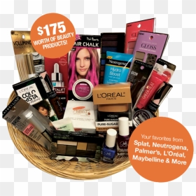 May Fbe Basket Giveaway - Gift Basket, HD Png Download - cosmetics products png