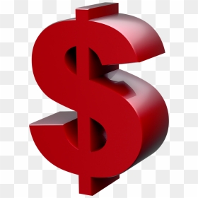 Red Money Sign Clip Art - Red 3d Dollar Sign, HD Png Download - rupee symbol 3d png