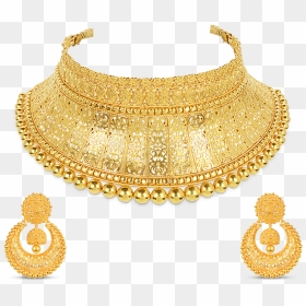 Image Of 22 Karat Gold Antique Choker - Choker Necklace Full Gold, HD Png Download - indian gold jewellery necklace sets png
