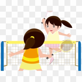 Clipart Kid Playing Basketball Image Royalty Free Library - Cartoon Playing Badminton Clipart, HD Png Download - badminton player png