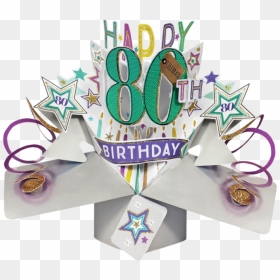 80th Birthday 3d Pop Up Card By Second Nature - Happy 70 Birthday Clipart, HD Png Download - happy birthday png images 3d
