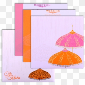 Hindu Wedding Clipart - Indian Weddind Card Unbrella Design Png, Transparent Png - hindu wedding clipart png