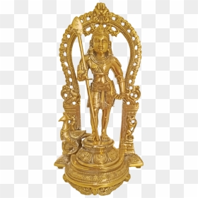 Traditional Lord Murugan Brass Statue With Arch - Brass, HD Png Download - murugan god png