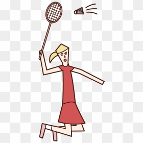 Illustration Of A Jumping Badminton Player - Badminton Player, HD Png Download - badminton player png