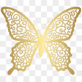 Gold Decorative Butterfly Png Clip Art Image, Transparent Png - butter fly png