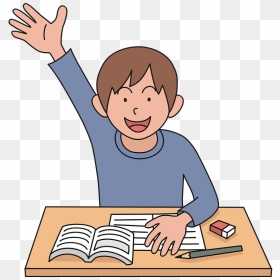 Raised Hand Student Clipart - Kid Raising Hand Clipart, HD Png Download - students clipart png