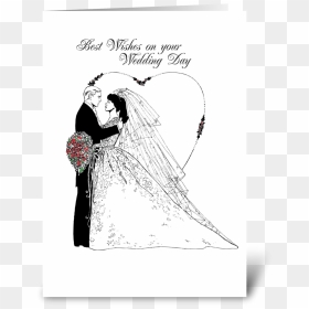 Wedding Wishes Black And White Greeting Card - Greeting Card Black And White, HD Png Download - wedding wishes png