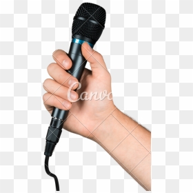 Womans Hand Holding Mic Clipart Svg Royalty Free Library - Transparent Hand Holding Microphone Clipart, HD Png Download - singing mike png