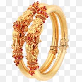 Temple Jewellery Bangles Gold, HD Png Download - imitation jewellery png