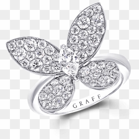 Butterfly Diamond Ring Graff, HD Png Download - butter fly png