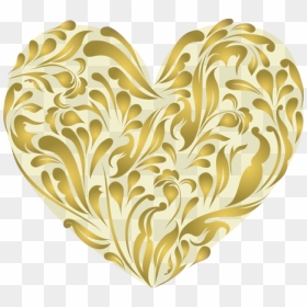 Golden Hearts Clipart - Gold Heart Clip Art, HD Png Download - wedding heart design png