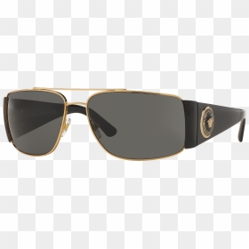 Men Sunglasses Png - Gold Black Grey Blue Lens Versace Ve2163, Transparent Png - men sunglasses png