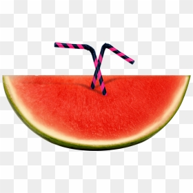 Watermelon With Straws - Watermelon, HD Png Download - watermelon juice png