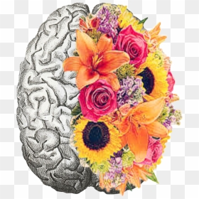 Brain Flower Mentalhealth Freetoedit - Mental Health Brain With Flowers, HD Png Download - flowers in png