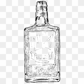 Whiskey Bottle Drawing 2 - Line Art, HD Png Download - whiskey bottle png