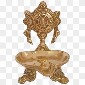 Well Desinged Sangu Chakara Brass Oil Lamp For Pooja - Antique, HD Png Download - murugan god png
