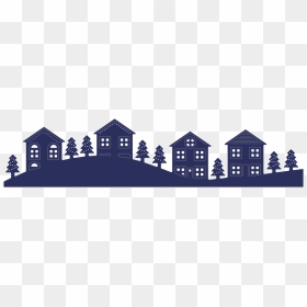 Silhouette Terraced House Neighbourhood - Houses Silhouette Png, Transparent Png - neighborhood png