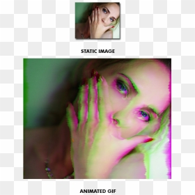 Gif Animated Glitch Photoshop Action - Girl, HD Png Download - girl png for photoshop