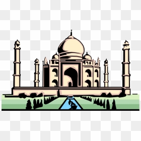 Mosque Clipart Raj Mahal - Taj Mahal Clipart Png, Transparent Png - taj mahal silhouette png