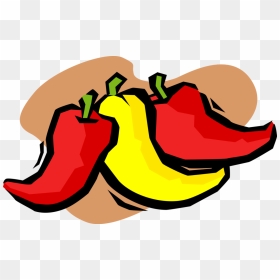 Vector Illustration Of Red And Yellow Hot Chili Peppers - Chili Vector Png, Transparent Png - capsicum png