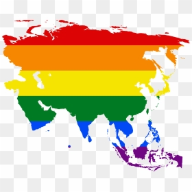 Lgbt Flag Map Of Asia - Cultural Regions Of Asia, HD Png Download - asian png
