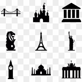 Asia Vector Landmarks - Landmarks Clipart, HD Png Download - taj mahal silhouette png