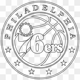 Philadelphia 76ers Logo Stencil Philadelphia 76ers - Philadelphia 76ers Logo Coloring Pages, HD Png Download - 76ers logo png