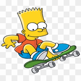 Drawing Skateboard Bart Simpson - Bart Simpson Riding Skateboard, HD Png Download - bart png
