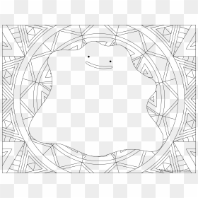#132 Ditto Pokemon Coloring Page - Pokemon Mandala, HD Png Download - ditto png