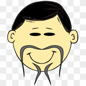 Cartoon Chinese Man Face, HD Png Download - asian png